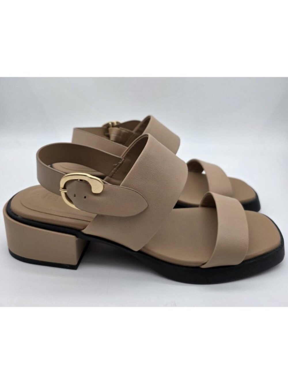 Aerosoles Sandals Women's Size 9.5 M Tan Nude Dove Open Toe Block HeelShoes